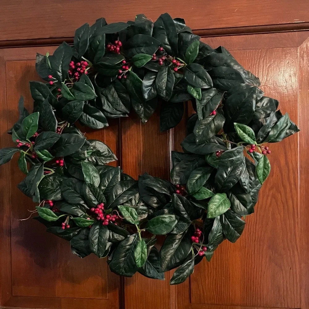 Vintage Christmas Wreath - winter wreath - holiday door wreath